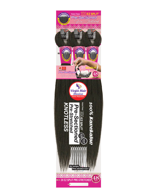 MÈCHES DE CHEVEUX 3X EZ SPLIT PRE-STRETCHED BRAID 48″