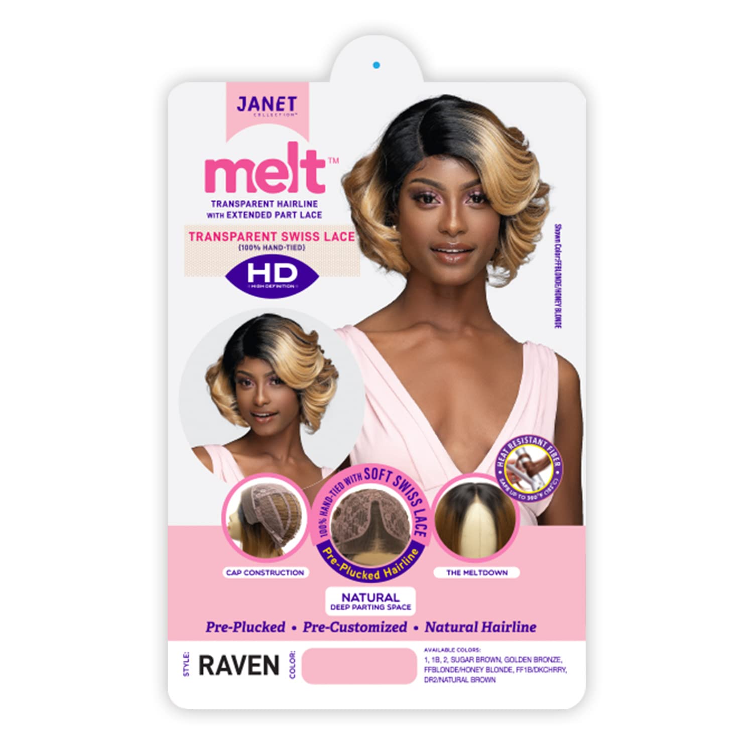 JANET COLLECTION Melt Extended HD Swiss Lace Front Wig Raven (SUGAR BROWN)