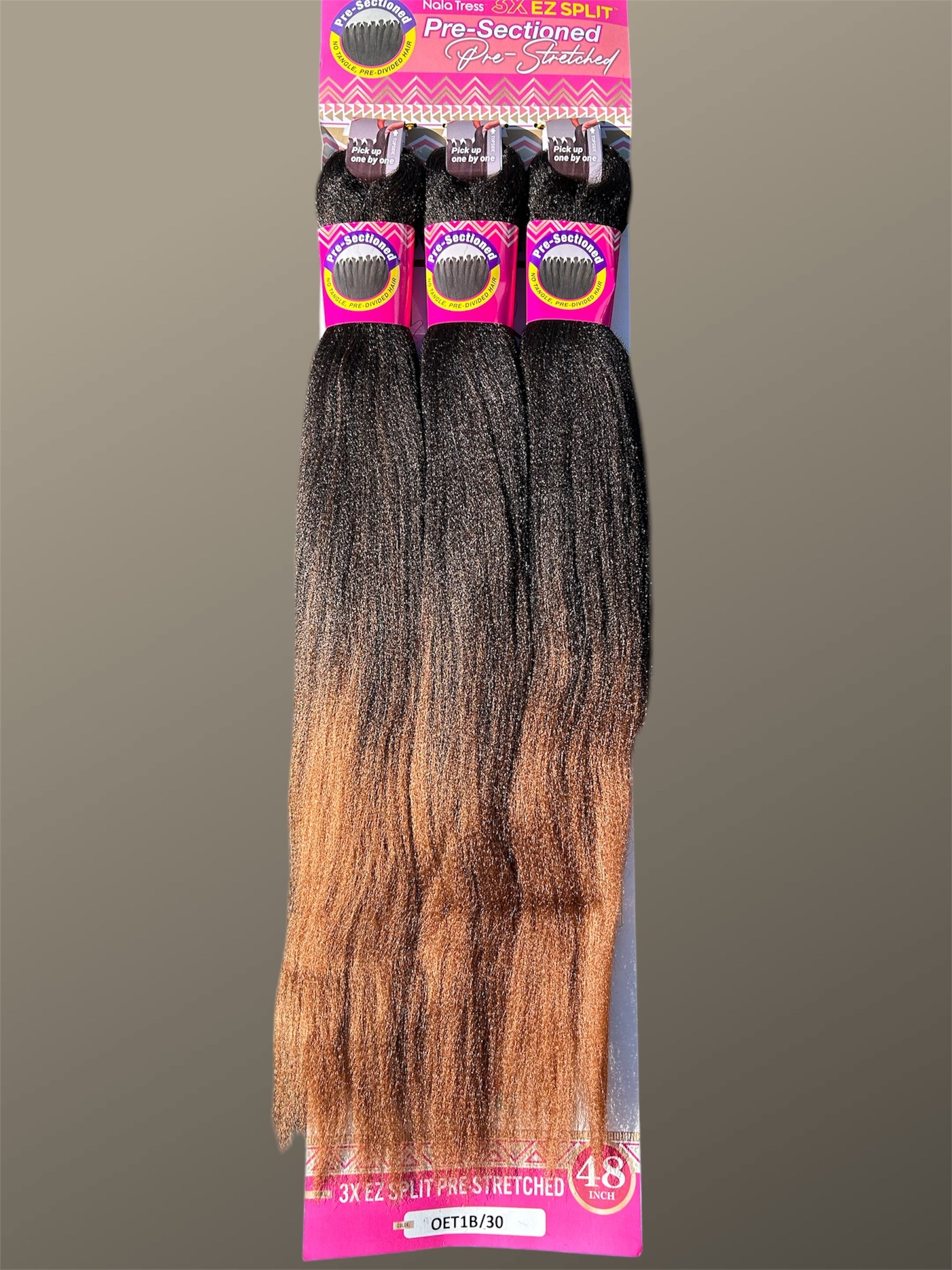 MÈCHES DE CHEVEUX 3X EZ SPLIT PRE-STRETCHED BRAID 48″