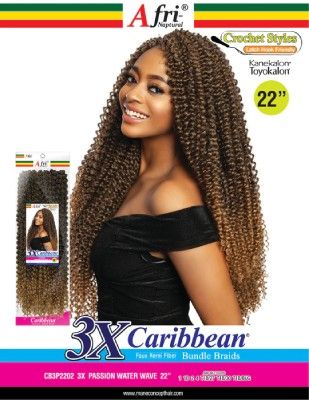 AFRI-NAPTURAL: 3X CARIBBEAN PASSION WATER WAVE 22" (CB3P2202)