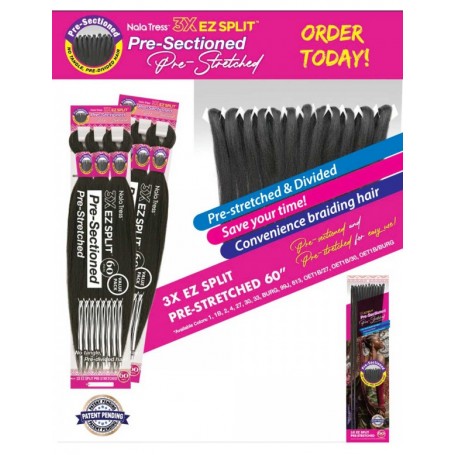 JANET natte 3X EZ SPLIT PRE-STRETCHED BRAID 60″