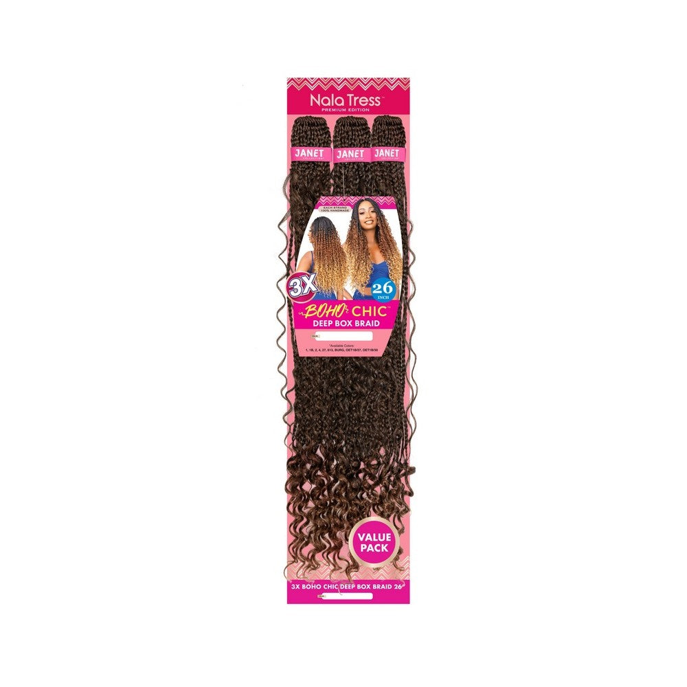 JANET natte x3 BOHO CHIC DEEP BOX BRAID 26" (Pre-loop)