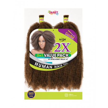 NOIR natte 2X AFRO KINKY BULK 14"