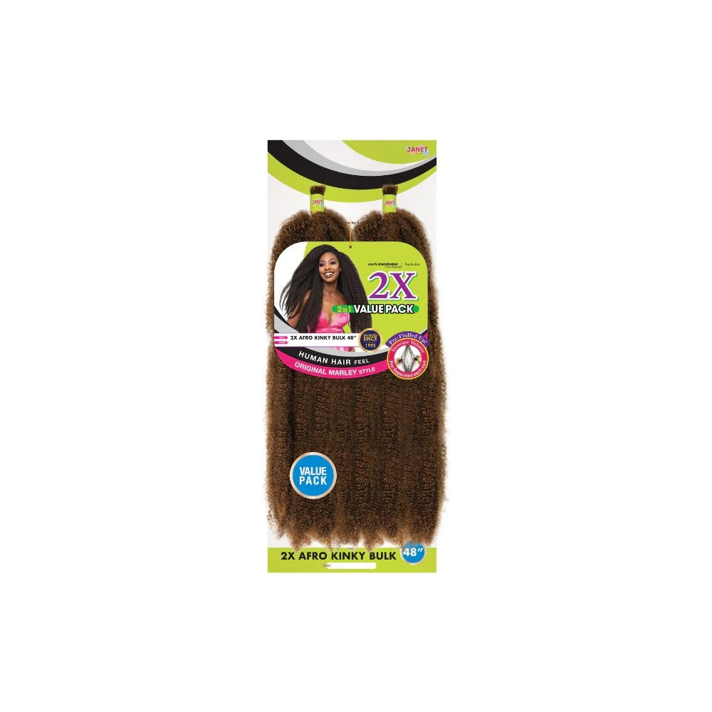 MARQUE : JANET  NOIR natte 2X AFRO KINKY BULK 48"